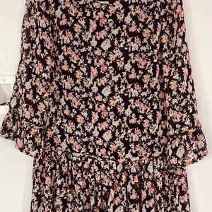 Floral Black Mini Dress